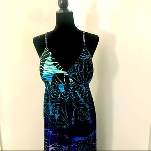 Tropical Print Maxi Dress By Currants. Size XL